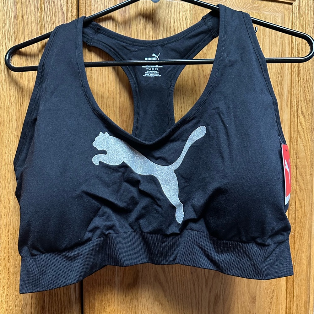 Puma Black Performance Top Sports Bra NWT 3X